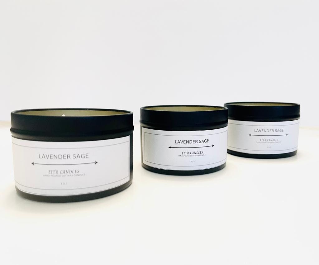Lavender Sage Scented candles | Lavender, Cucumber and Sage | 8 oz Candle