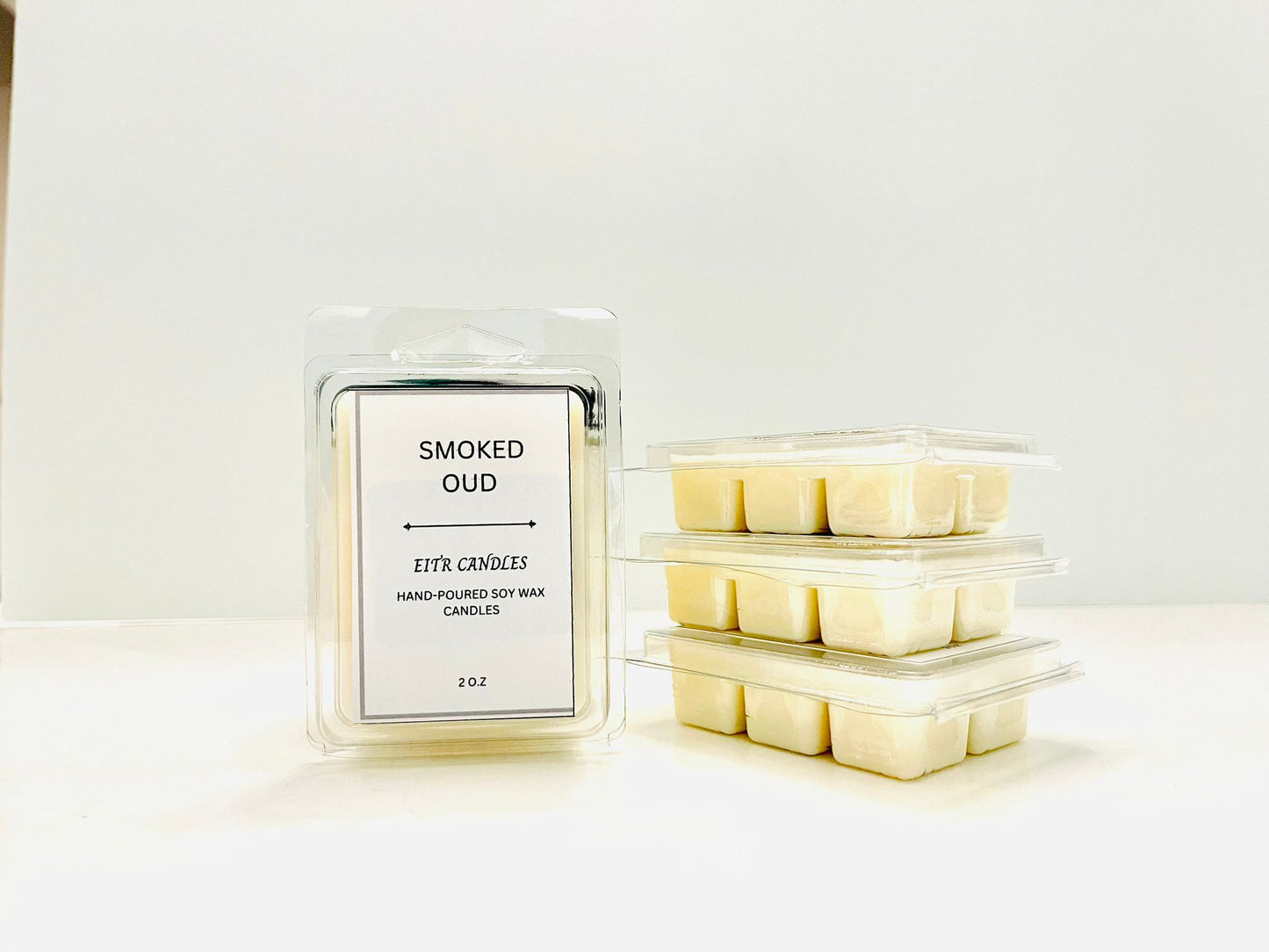 Smoked Oud Scented Wax melts 2oz| All Natural Soy Wax Candles| Essential-oil infused| Longlasting aromas| Handmade and hand poured| Eitr Candles