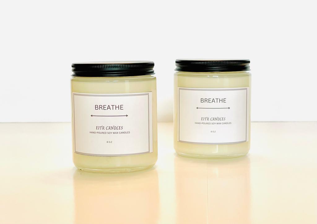 Breathe Scented Candles | Eucalyptus Mint Wreath | 8 oz Scented Candle