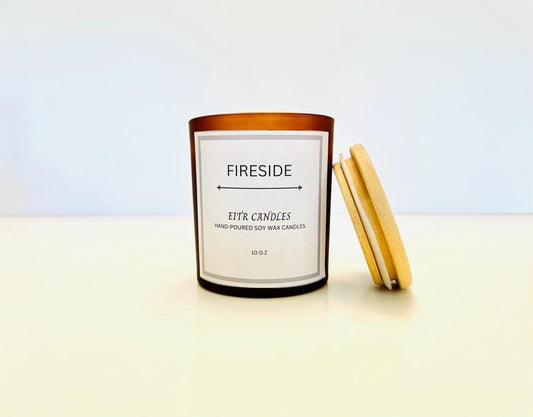 Fireside Scented Candle | Smoke Amber Sandalwood | 10 oz Candles