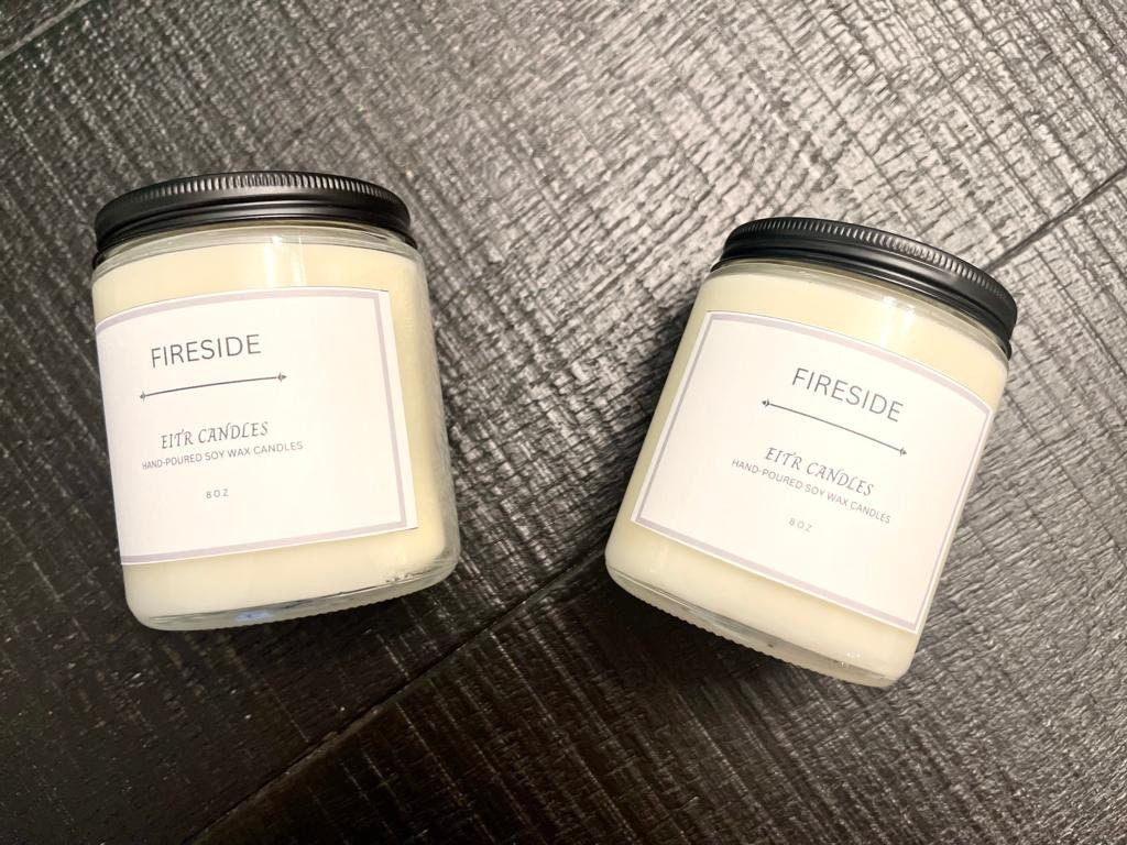 Fireside Scented Candle | Smoke Amber Sandalwood | 8 oz Candle